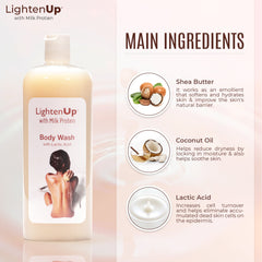 Lightenup Milk Protein Lactic Acid Shea Butter Shower Gel - 1000ml