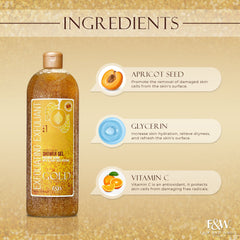 Fair & White Gold Exfoliating Shower Gel scrub NEW - Invigorates skin - 940ml / 31.8 fl oz