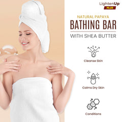 LightenUp PLUS Natural Papaya Bathing Bar with Shea Butter