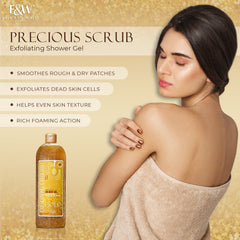 Fair & White Gold Exfoliating Shower Gel scrub NEW - Invigorates skin - 940ml / 31.8 fl oz