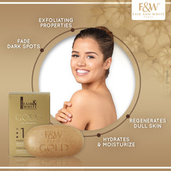 Fair & White Gold Satin Exfoliating Bar Soap - Revives Skin - 200g / 7 oz