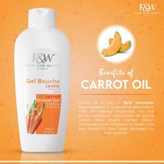 Fair & White Carrot Shower Gel With Pomegranate and Melon Extracts (Jumbo-1000ml)