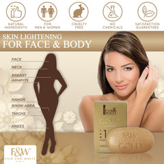 Fair & White Gold Satin Exfoliating Bar Soap - Revives Skin - 200g / 7 oz