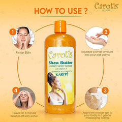 Carotis Shea Butter Body Scrub - With Vitamin A (Exfoliation) - 1000ml / 35 fl oz