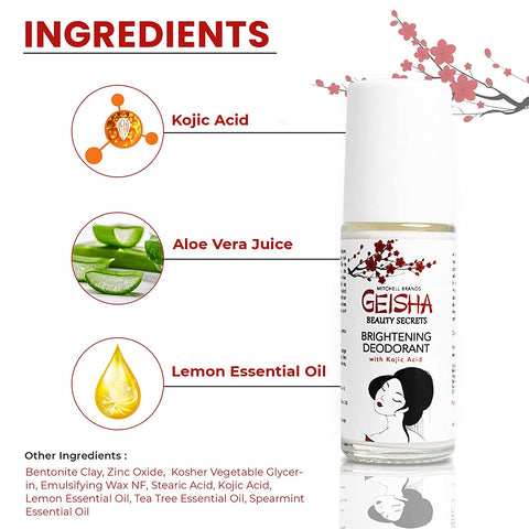 Geisha Whitening Deodorant - Kojic Acid Deodorant - 30ml / 1 fl oz