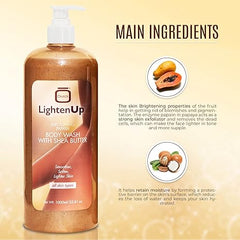 LightenUp Lightening Exfoliating Papaya  Body Wash with Shea Butter 1000ml